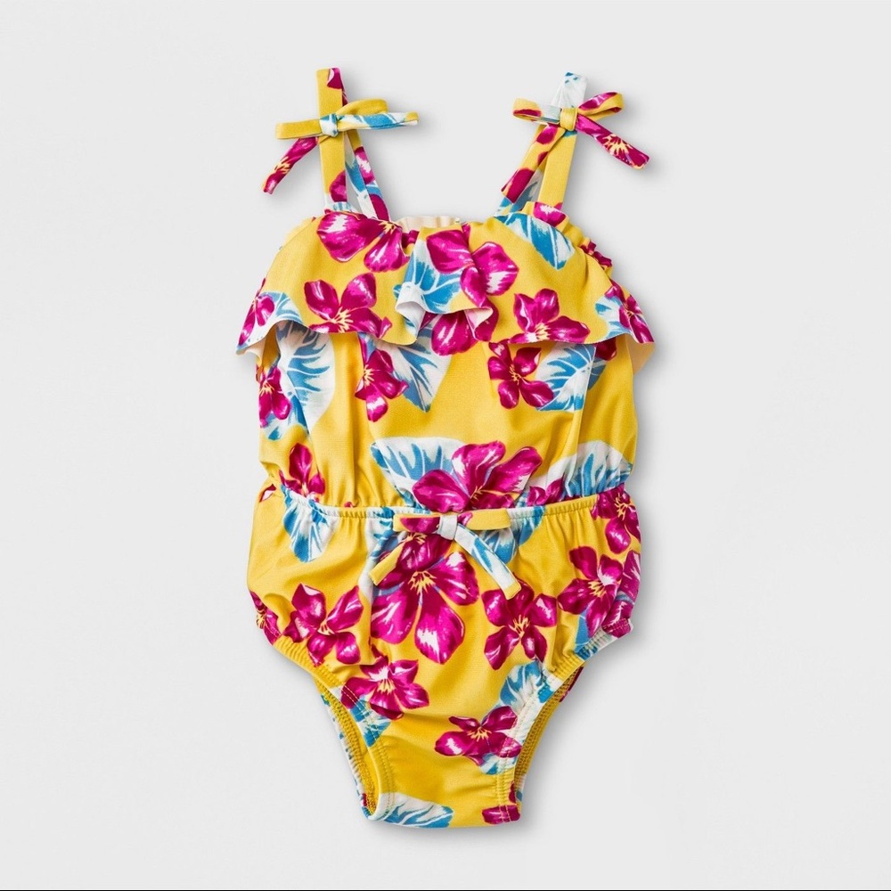 🌟 3 for $15 🌟 2T Yellow Floral Swimsuit